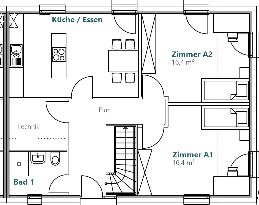 Grundriss Haus A, Erdgeschoss