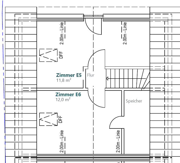 Grundriss Haus E, Dachgeschoss